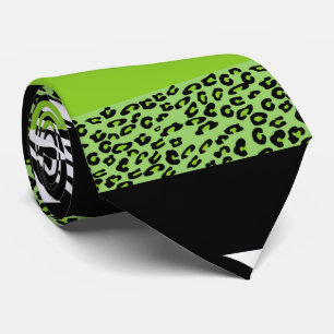 Leopardrucke, Zebra Print, Tierdruck, grün Krawatte