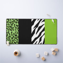 Leopardrucke, Zebra Print, Tierdruck, grün Schreibtischunterlage