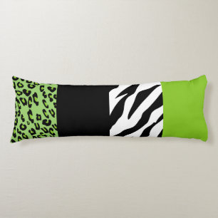 Leopardrucke, Zebra Print, Tierdruck, grün Seitenschläferkissen