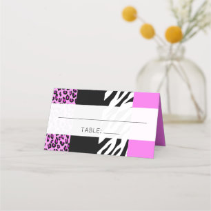 Leopardrucke, Zebra Print, Tierdruck, Hochzeit Platzkarte