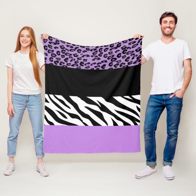 Leopardrucke, Zebra Print, Tierdruck, Lila Fleecedecke (Beispiel)