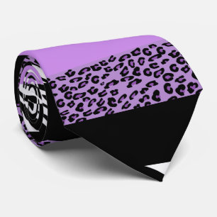 Leopardrucke, Zebra Print, Tierdruck, Lila Krawatte