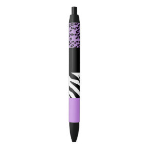 Leopardrucke, Zebra Print, Tierdruck, Lila Kugelschreiber