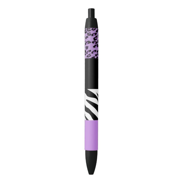 Leopardrucke, Zebra Print, Tierdruck, Lila Kugelschreiber (Vorderseite Vertikal)