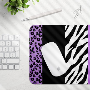 Leopardrucke, Zebra Print, Tierdruck, Lila Mousepad