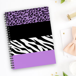 Leopardrucke, Zebra Print, Tierdruck, Lila Notizblock