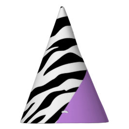 Leopardrucke, Zebra Print, Tierdruck, Lila Partyhütchen