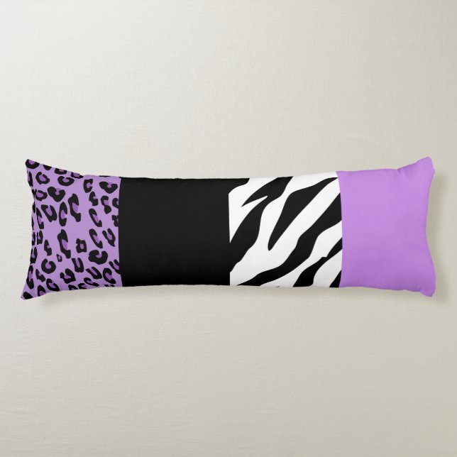 Leopardrucke, Zebra Print, Tierdruck, Lila Seitenschläferkissen (Vorderseite)