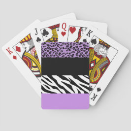 Leopardrucke, Zebra Print, Tierdruck, Lila Spielkarten