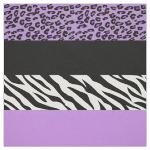 Leopardrucke, Zebra Print, Tierdruck, Lila Stoff