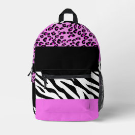 Leopardrucke, Zebra Print, Tierdruck, Rosa Bedruckter Rucksack