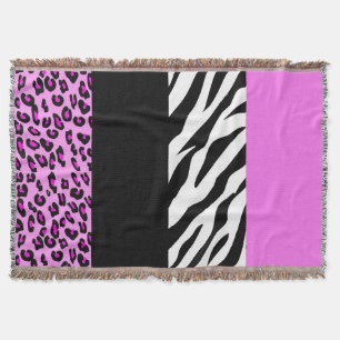 Leopardrucke, Zebra Print, Tierdruck, Rosa Decke