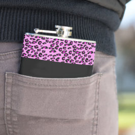 Leopardrucke, Zebra Print, Tierdruck, Rosa Flachmann