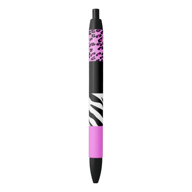 Leopardrucke, Zebra Print, Tierdruck, Rosa Kugelschreiber (Vorderseite Vertikal)