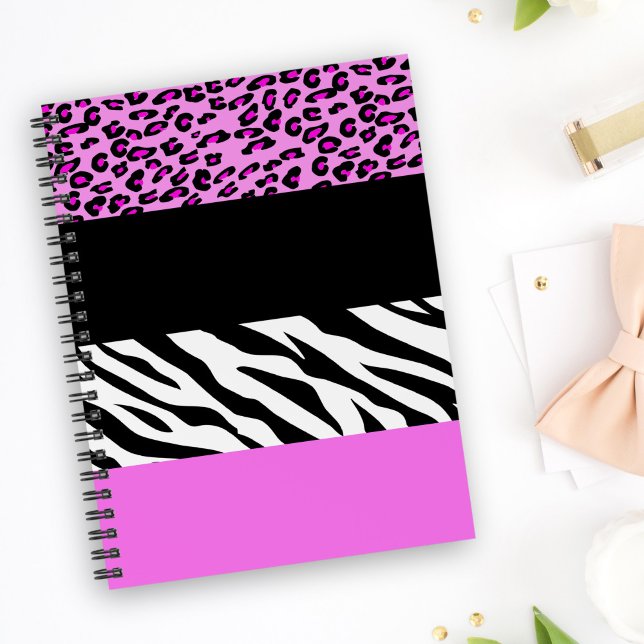 Leopardrucke, Zebra Print, Tierdruck, Rosa Notizblock (Von Creator hochgeladen)
