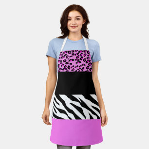 Leopardrucke, Zebra Print, Tierdruck, Rosa Schürze