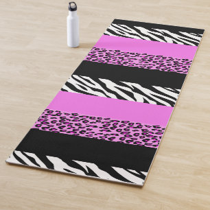 Leopardrucke, Zebra Print, Tierdruck, Rosa Yogamatte