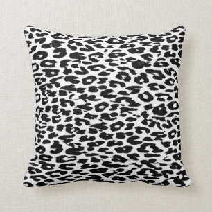 Leopardruckfarbe Schwarz und Weiß Kissen
