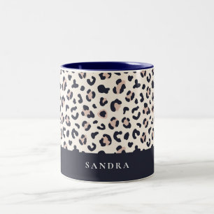 Leopardruckpink Zweifarbige Tasse