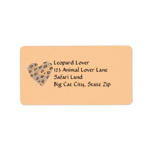 Leopards du coeur, étiquettes d'adresse personnali