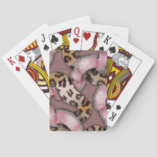 Leopards 'n Lace - intensives Rosa - Spielkarten