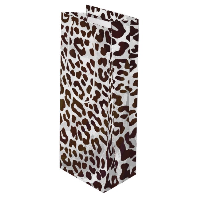 Leopardschokolade Geschenktüte Für Weinflaschen (Vorderseite Schrägansicht)