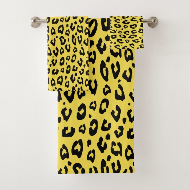 Leopardtierdruckmusterbadezimmer-Tuch-Set Badhandtuch Set (Insitu)