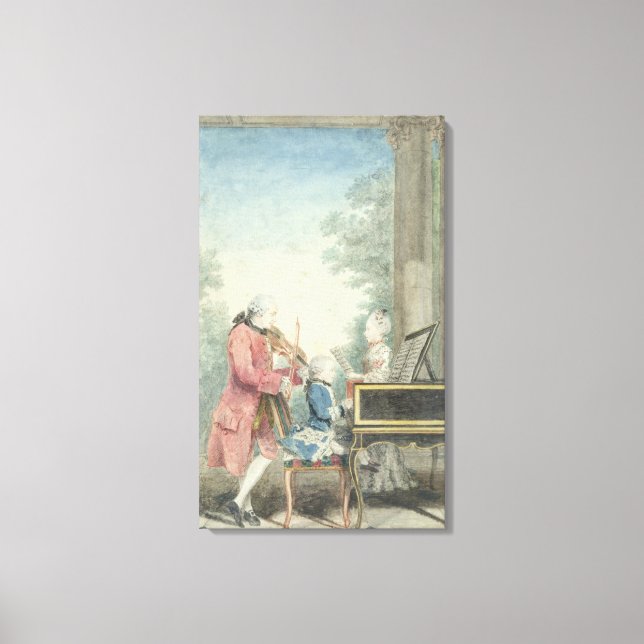 Leopold Mozart und seine Kinder Wolfgang Leinwanddruck (Vorderseite)