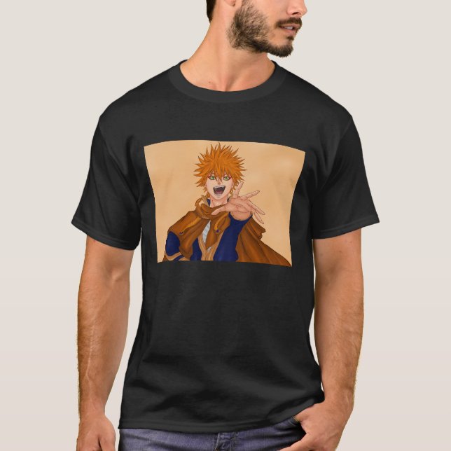 Leopold Vermilion - schwarzer Klee T-Shirt (Vorderseite)