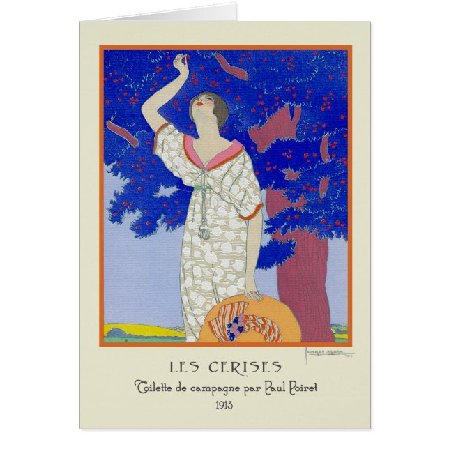 Lepape Art déco Fashion Les Cerise Blank Card (Devant)