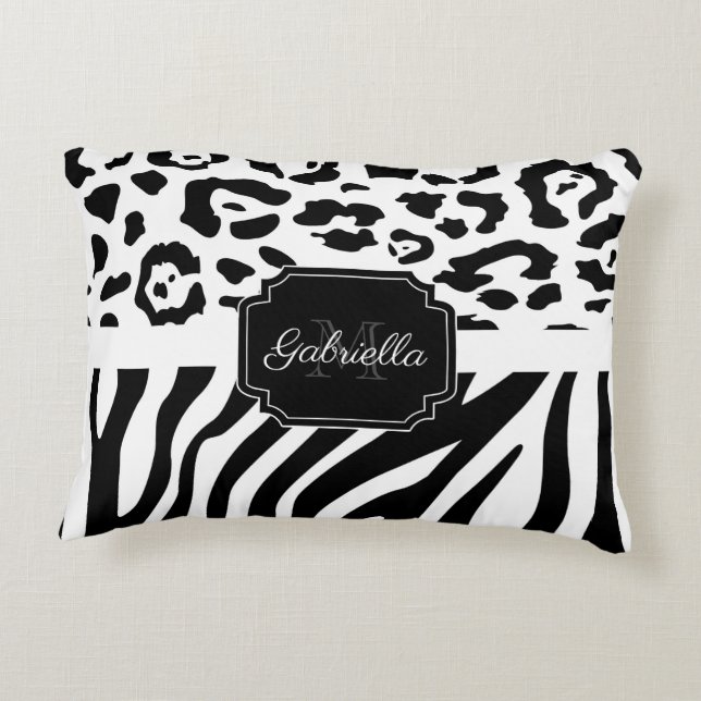 Lepard Print / Zebra Print Dekokissen (Rückseite)
