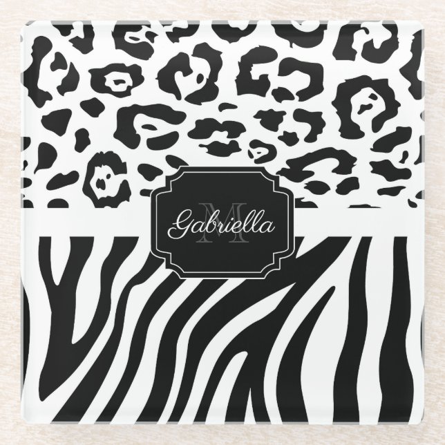 Lepard Print / Zebra Print Glasuntersetzer (Vorderseite)