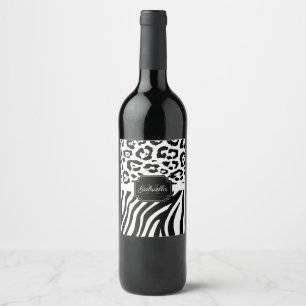 Lepard Print / Zebra Print Weinetikett