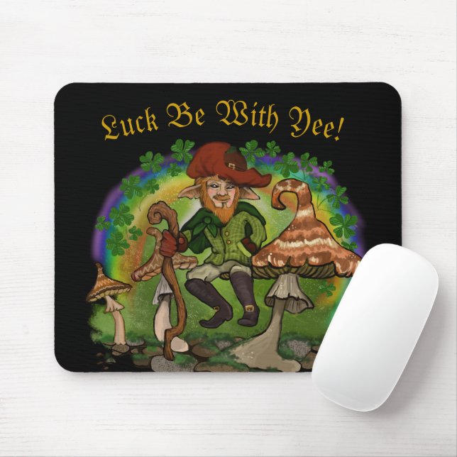 Leprachaun glücklich sein mit Ja! Mousepad (Mit Mouse)