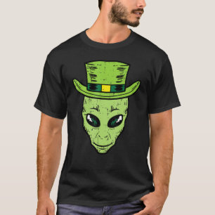 Leprechaun Alien Head St Patricks Day Space Men T-Shirt