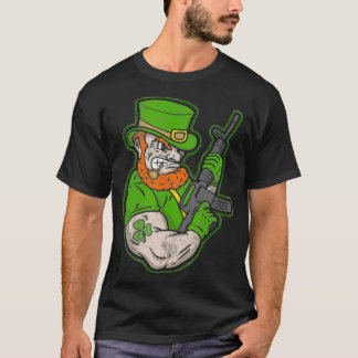Leprechaun  AR15 Shamrock Irish Military Evil T-Shirt