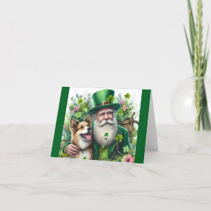 Leprechaun Avec Carte De Voeux Chien