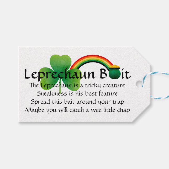 Leprechaun Bait Tag Geschenkanhänger (Vorderseite (Horizontal))