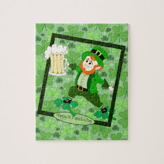 Leprechaun + Bier "Happy St. Patrick's Day"
