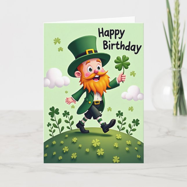 Leprechaun Birthday Fun Card Karte (Vorderseite)