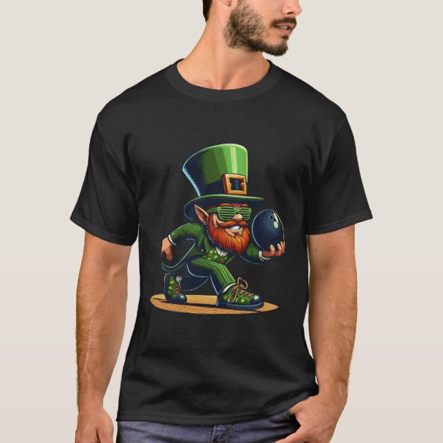 Leprechaun Bowling Bowler T-Shirt St.patricks Day  (Vorderseite)