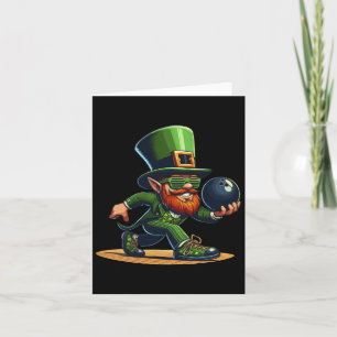 Leprechaun Bowling Bowler T-Shirt St.patricks Day Karte