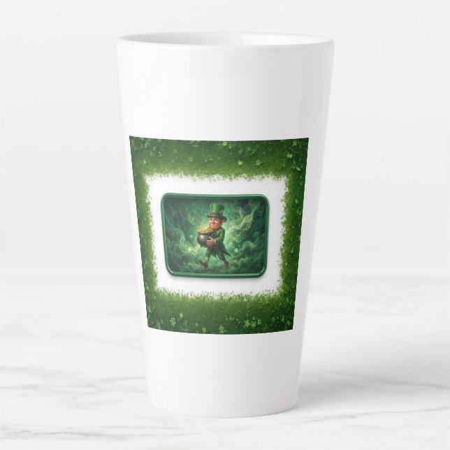 Leprechaun Carrying Pot Of Gold Milchtasse (Vorderseite)
