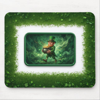 Leprechaun Carrying Pot Of Gold Mousepad