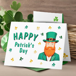 Leprechaun Clover Kleeblatt Patricks Day Feiertagskarte