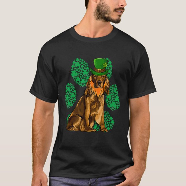 Leprechaun Cocker Spanel St Patricks Day Kleeblatt T-Shirt (Vorderseite)