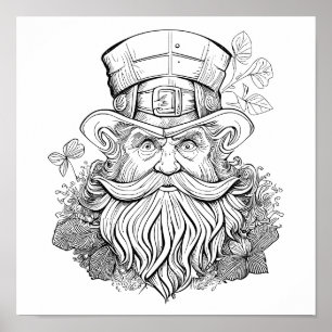 Leprechaun Color It yourself Poster