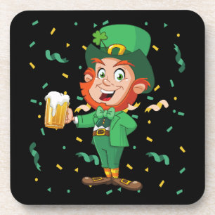 Leprechaun Drinking Beer St. Patrick's Day Getränkeuntersetzer