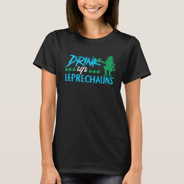 Leprechaun Drinking Irish St Patricks Day  Drinkin T-Shirt (Vorderseite)