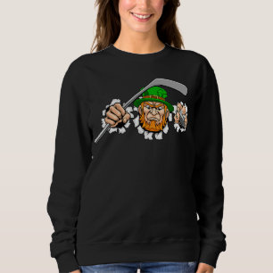 Leprechaun Eisfeld Hockey St Patricks Day Sport Sweatshirt